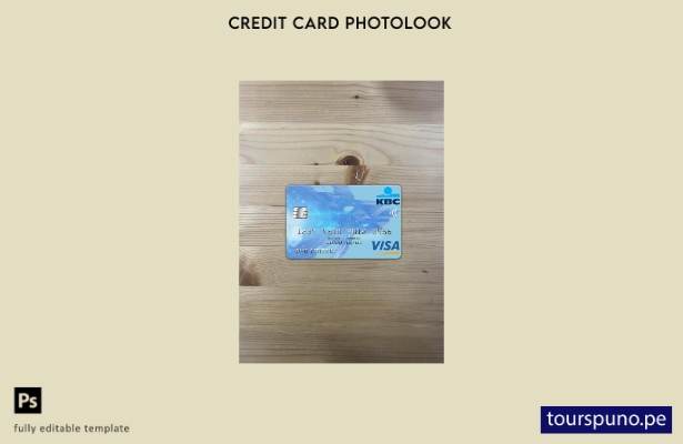 listo para imprimir plantilla frontal de aspecto fotográfico de tarjeta visa  39